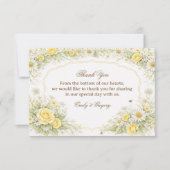 Yellow Floral Elegant Appreciation サンキューカード (正面)