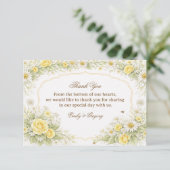 Yellow Floral Elegant Appreciation サンキューカード (スタンド正面)