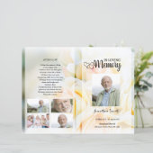yellow floral Funeral Program template (スタンド正面)