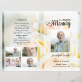 yellow floral Funeral Program template (正面)