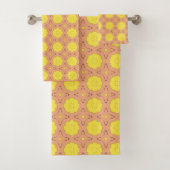 Yellow floral geometric patterned バスタオルセット (インサイチュ)