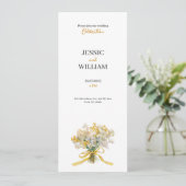Yellow floral golden chic wedding invitation 招待状 (スタンド正面)