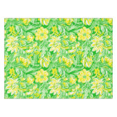 Yellow Floral Green / Preppy Flower Pattern Spring テーブルクロス (正面(横))