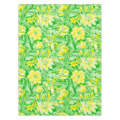 Yellow Floral Green / Preppy Flower Pattern Spring テーブルクロス (正面)