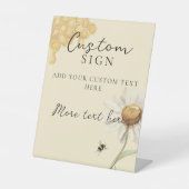 Yellow Floral Honey Bee Bridal Shower Custom Sign 台座サイン (正面)