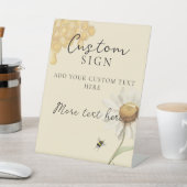 Yellow Floral Honey Bee Bridal Shower Custom Sign 台座サイン (インサイチュ)