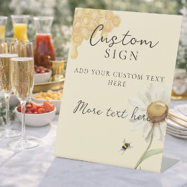 Yellow Floral Honey Bee Bridal Shower Custom Sign 台座サイン