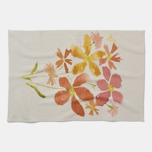 Yellow floral Kitchen Towel キッチンタオル (横)