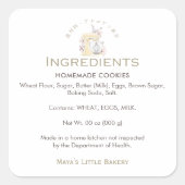 Yellow Floral Mixer Bakery Ingredient Product スクエアシール (正面)