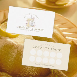 Yellow Floral Mixer Bakery Loyalty Rewards 名刺