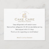 Yellow Floral Mixer Cake Care Instructions サンキューカード (正面)