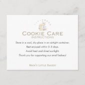 Yellow Floral Mixer Cookie Care Instructions サンキューカード (正面)