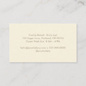 Yellow Floral Mixer Watercolor Bakery 名刺 (裏面)