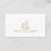 Yellow Floral Mixer Watercolor Bakery 名刺 (正面)