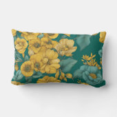 Yellow Floral Mode AI art  ランバークッション (裏面)