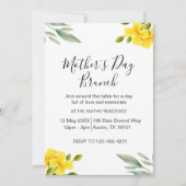 Yellow Floral Mother's Day Brunch Party 招待状 (正面)