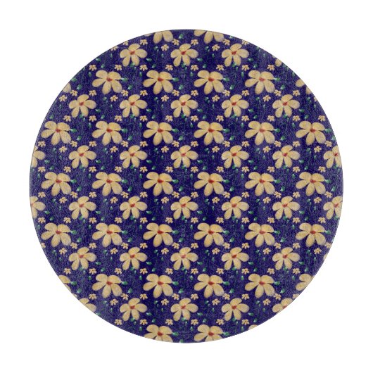 Yellow floral pattern  カッティングボード (正面)