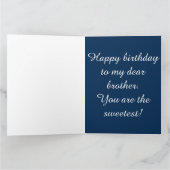 Yellow Floral Patterns Brother Birthday カード (内部)