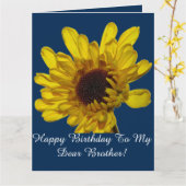 Yellow Floral Patterns Brother Birthday カード (黄色い花)