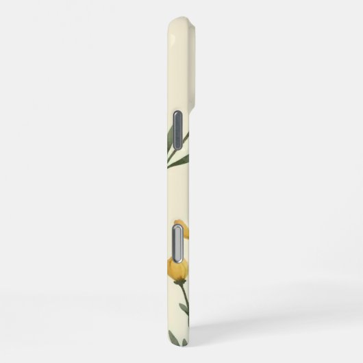 "Yellow Floral Phone Case iPhoneケース (右側面)