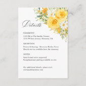Yellow Floral Rose Wedding Details, Information エンクロージャーカード (正面)