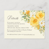 Yellow Floral Rose Wedding Hotel Details エンクロージャーカード (正面)