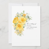 Yellow Floral Rose Wedding Invitation 招待状 (裏面)