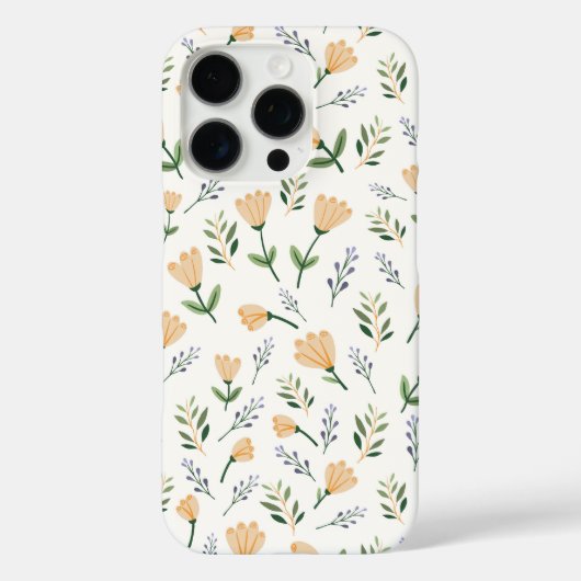 Yellow Floral Scandinavian Case-Mate iPhoneケース (裏面)