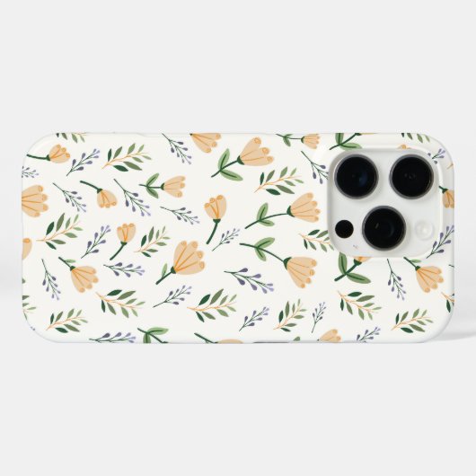 Yellow Floral Scandinavian Case-Mate iPhoneケース (裏面 (横))