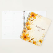 Yellow Floral Spiral-bound Abstract Botanical プランナー手帳 (ディスプレー)