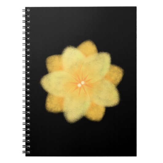 Yellow Floral Spiral Notebook – Elegant ノートブック (正面)