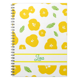 Yellow Floral Spiral Photo Notebook ノートブック