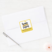Yellow Floral Thank you business packaging sticker スクエアシール (封筒)