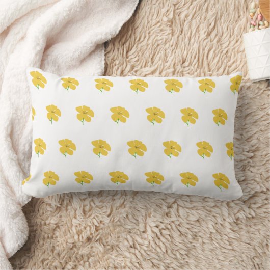Yellow floral Throw Pillow ランバークッション (ブランケット)