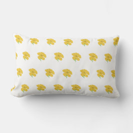Yellow floral Throw Pillow ランバークッション