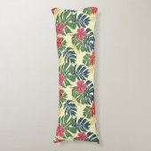 Yellow Floral Tropical Body Pillow ボディピロー (正面縦)