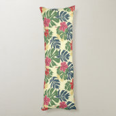 Yellow Floral Tropical Body Pillow ボディピロー (裏面 (縦))