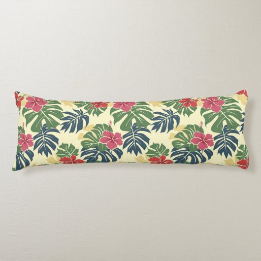 Yellow Floral Tropical Body Pillow ボディピロー (正面)