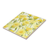 Yellow Floral Watercolor Painting タイル (側面)