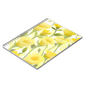 Yellow Floral Watercolor Painting ノートブック (左側)