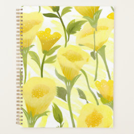 Yellow Floral Watercolor Painting プランナー手帳