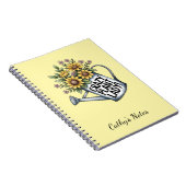 Yellow Floral Watering Can Crazy Plant Lady ノートブック (右側)