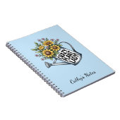 Yellow Floral Watering Can Crazy Plant Lady Notebo ノートブック (右側)