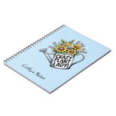 Yellow Floral Watering Can Crazy Plant Lady Notebo ノートブック (左側)