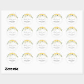 Yellow Floral Wedding Classic Round Sticker ラウンドシール (シート)