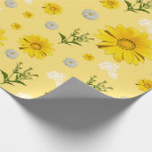 Yellow Floral Wrapping Paper ラッピングペーパー (角)