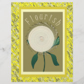 Yellow Flourish Flower Bulk Scrapbook Paper Pages チラシ (裏面)