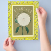 Yellow Flourish Flower Bulk Scrapbook Paper Pages チラシ (手)