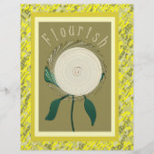 Yellow Flourish Flower Scrapbook Paper 2-Sided Pag (正面)