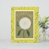 Yellow Flourish Flower Scrapbook Paper 2-Sided Pag (スタンド正面)